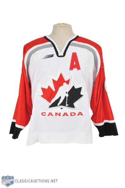 Isabelle Chartrands 1998-99 Team Canada WNT - U22 Game-Worn Alternate Captains Jersey with LOA