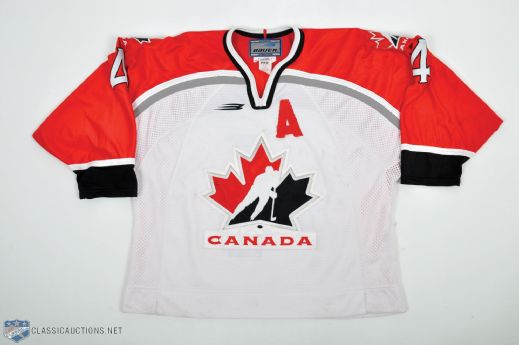 Isabelle Aubes 1998-99 Team Canada WNT - U22 Game-Worn Alternate Captains Jersey with LOA