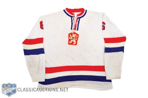 Czech National Team Mid-to-Late-1970s #6 Game-Worn Jersey