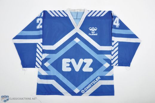 Rolf Simmens 1990s EV Zug Swiss National League Game-Worn Goalie Jersey