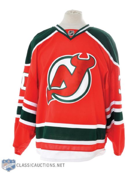 Martin Brodeurs 2010-11 New Jersey Devils Game-Issued Throwback Jersey
