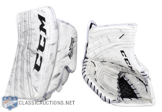 Jonathan Berniers 2012-13 Los Angeles Kings Game-Used CCM Glove and Blocker - Photo-Matched! 