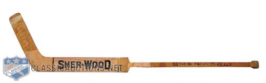 Bernie Parents Mid-1970s Philadelphia Flyers Signed Sher-Wood Game-Used Stick