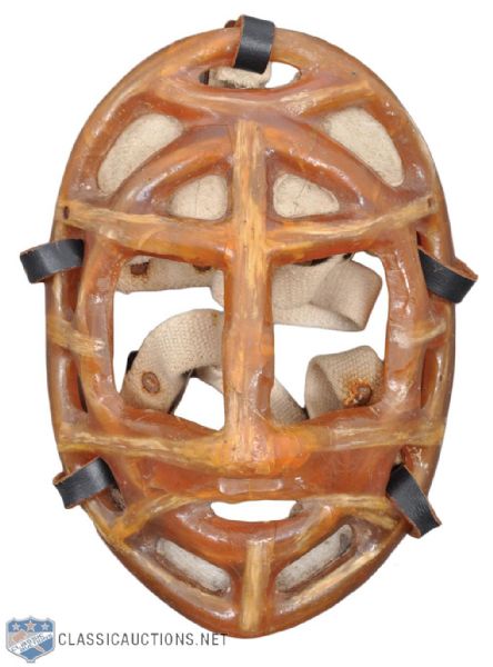 Jacques Plante 1960s Fibrosport Pretzel Mask
