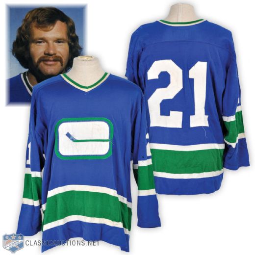 John Goulds Mid-1970s Vancouver Canucks Game-Worn Jersey - Photo-Matched! 
