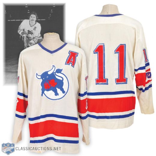 Gavin Kirks 1974-75 WHA Toronto Toros Game-Worn Alternate Captains Jersey - Team Repairs! 
