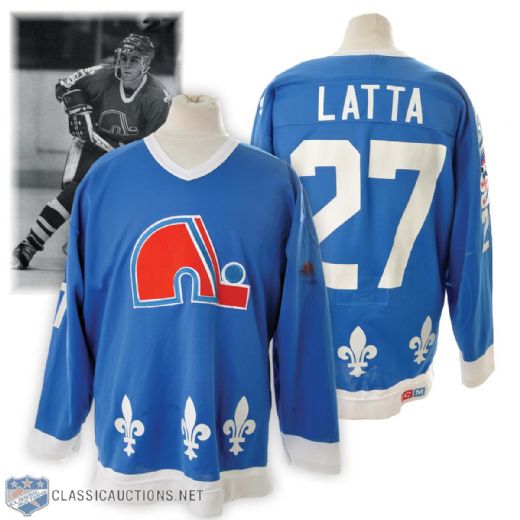 David Lattas 1985-86 Quebec Nordiques Game-Worn Jersey with Rendez-Vous 87 Patch