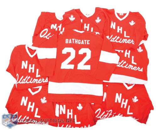 NHL Oldtimers 1980s Game-Worn Jersey Collection of 14 with Bathgate and Ullman