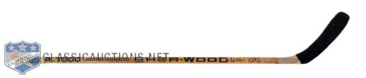 Kirk Mullers Early-1990s New Jersey Devils Signed Sher-Wood Game-Used Stick