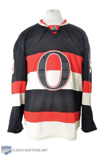 Mika Zibanejads 2012-13 Ottawa Senators Game-Worn Heritage Jersey with Team LOA - Photo-Matched!