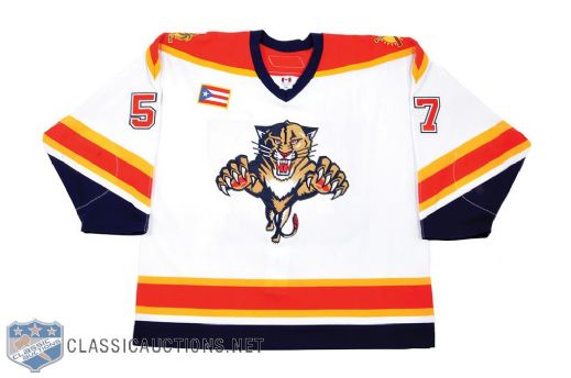 Anthony Stewarts 2006-07 Florida Panthers Game-Worn Pre-Season Puerto Rico Game Jersey with Team LOA - Puerto Rico Flag Patch!