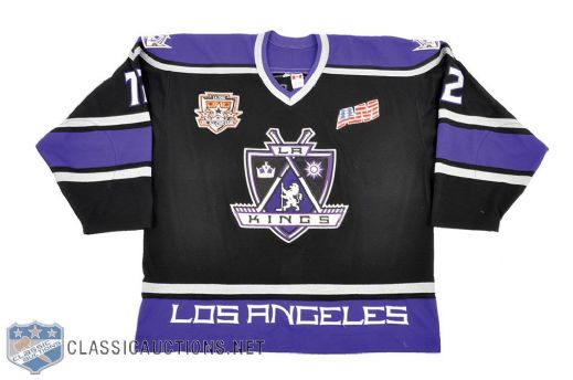 Ken Belangers 2001-02 Los Angeles Kings Game-Worn Two-Patch Road Jersey with Team LOA 