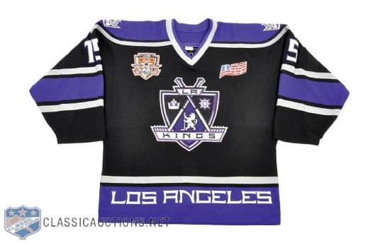 Ted Donatos 2001-02 Los Angeles Kings Game-Worn Two-Patch Road Jersey with Team LOA 