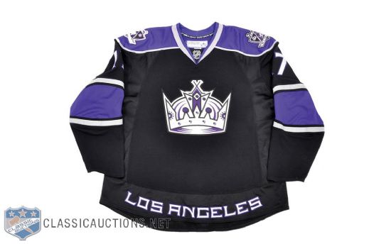 Lubomir Visnovskys 2007-08 Los Angeles Kings Game-Worn London Game Jersey with Team LOA