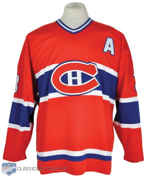 Marc Bureaus Mid-1990s Montreal Canadiens Game-Worn Alternate Captains Jersey with Team LOA 