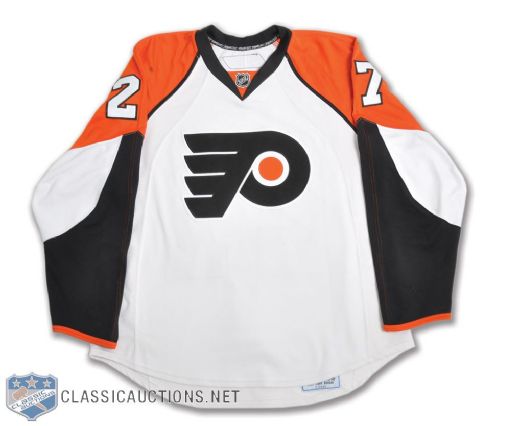 Steve Downies 2007-08 Philadelphia Flyers Game-Worn Rookie Season Playoffs Jersey with LOA