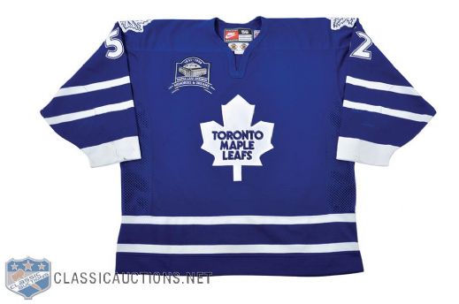 Alexander Karpovtsevs 1998-99 Toronto Maple Leafs Game-Worn Playoffs Jersey with MLG Memories and Dreams Patch - Team Repairs!