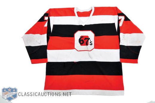 OHL Ottawa 67s 1980s Game-Worn #7 Jersey with LOA - Team Repairs!