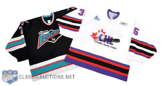 Alexandre Vincents 2005 CHL Top Prospects and Tyler Prosofskys Mid-1990s Kelowna Rockets Game-Worn Jerseys 