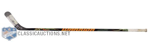 Joffrey Lupuls Circa 2007-08 Philadelphia Flyers Signed Warrior Game-Used Stick