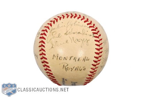 Montreal Royals Baseball Club 1946 Team-Signed Baseball by 16 with Jackie Robinson - JSA LOA