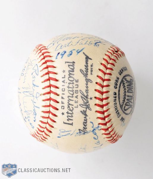 Montreal Royals Baseball Club 1954 Team-Signed Baseball by 23 with Roberto Clemente!