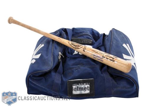 NY Yankees Game-Used Equipment Collection of 9 with Game-Used Martinez Bat, Henderson Pants & More!