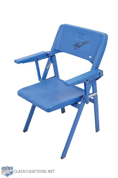 Veterans Stadium Single Blue Seat Signed by Mike Schmidt with Steiner LOA