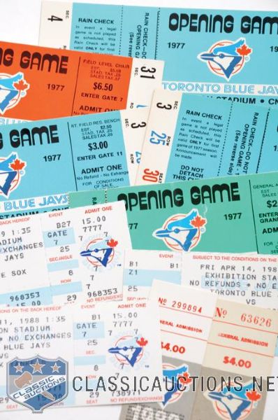 Toronto Blue Jays 1977-93 Ticket Collection of 110+ with 1977 Opening Game, 1992 and 1993 World Series and More