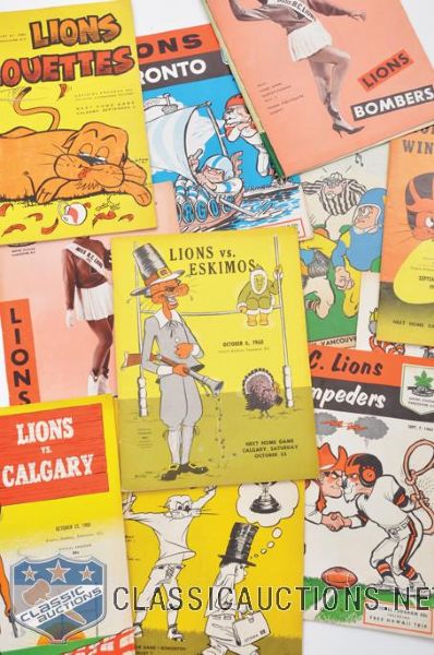 BC Lions 1957-1964 Program Collection of 33