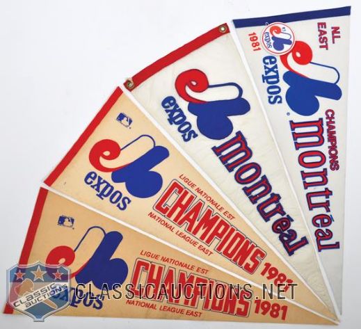 Vintage Montreal Expos Pennants, Programs and More Collection of 43