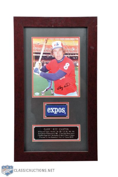 Gary Carter Montreal Expos Signed Framed Montage (14" x 23 3/4") Plus Carter/Raines/Dawson Signed Photo 