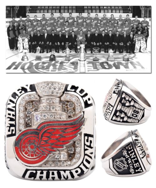 Dr. John Finleys 2007-08 Detroit Red Wings Stanley Cup Championship 10K Gold and Diamond Ring