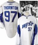 Joe Thorntons 2008 NHL All-Star Game Signed Western Conference Game-Worn Jersey with LOA