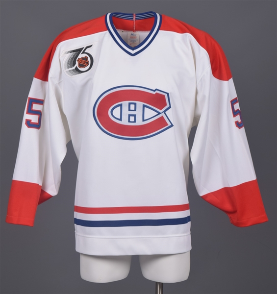 Alain Cotes 1991-92 Montreal Canadiens Game-Worn Jersey with Team LOA - 75th Patch!