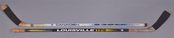 Ron Francis and Mike Stapletons Mid-1990s Pittsburgh Penguins Game-Used Sticks