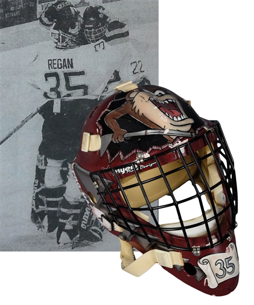 Brian Regans Mid-1990s University of Massachusetts Amherst Minutemen Game-Worn Pro-Masque Goalie Mask