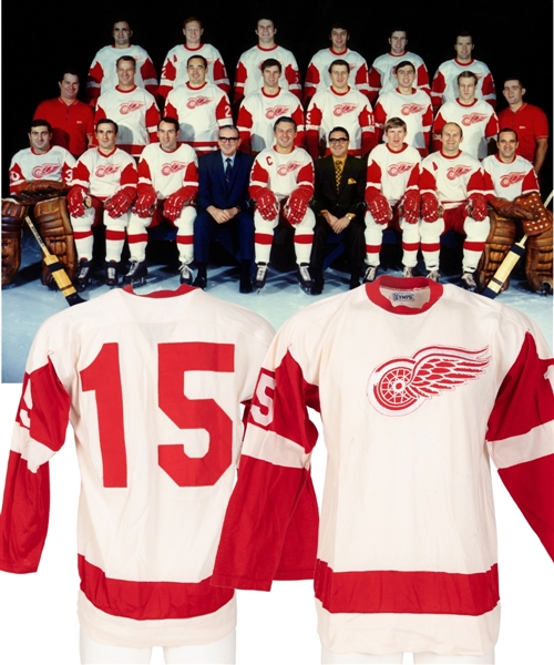Detroit Red Wings Late-1960s Detroit Red Wings Game-Worn Jersey - Team Repairs!