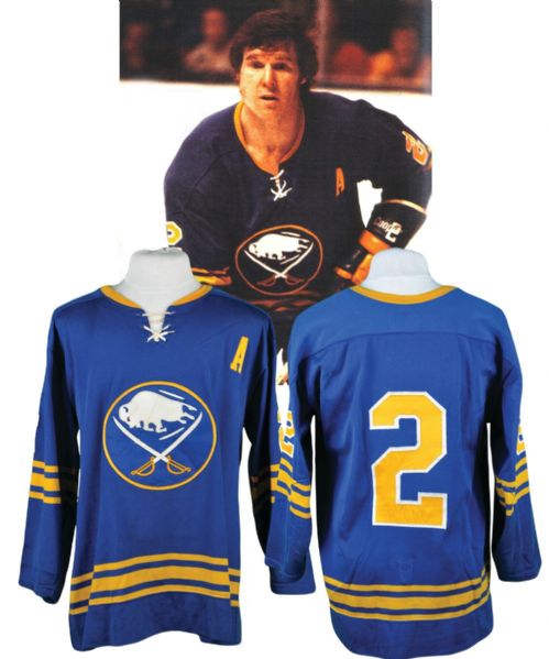 Tim Hortons 1973-74 Buffalo Sabres Game-Worn Alternate Captains Jersey <br>- Worn in His Final NHL Game! - Photo-Matched!
