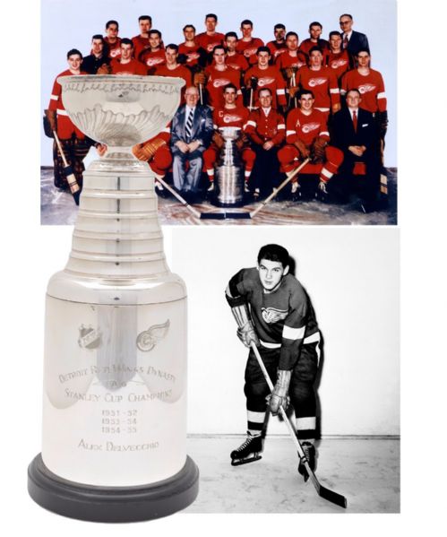 Alex Delvecchios 1952, 1954 and 1955 Detroit Red Wings Stanley Cup Championship Trophy