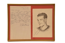 Gordie Howe Early-1950s Signed Handwritten Letters (2) plus Signed Artwork