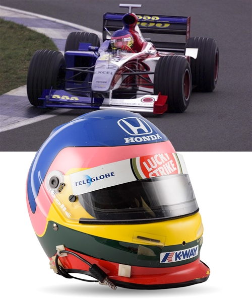 Jacques Villeneuve’s 1999 British American Racing (BAR) F1 Team Bell Race-Worn Helmet with His Signed LOA - Malaysian Grand Prix – Photo-Matched!