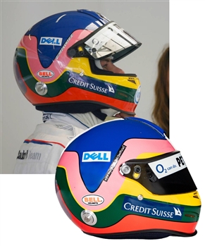 Jacques Villeneuves 2006 BMW Sauber F1 Team Bell Race-Worn Helmet with His Signed LOA - Worn in 3 Grand Prix! - Photo-Matched!