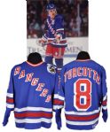 Darren Turcottes 1991-92 New York Rangers Game-Worn Jersey - 75th Patch!