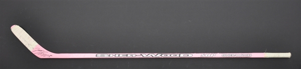 Jason Spezzas 2000s Ottawa Senators Signed Pink Sher-Wood Game-Used Stick