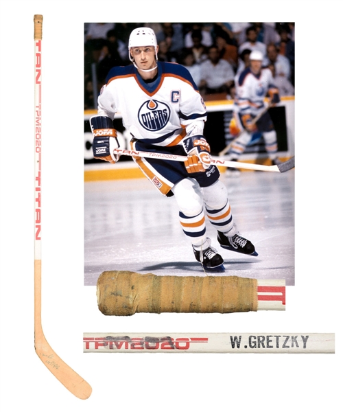 Wayne Gretzkys 1983-84 Edmonton Oilers Signed Titan TPM2020 Game-Used Stick with LOA - From Shawn Chaulk Collection