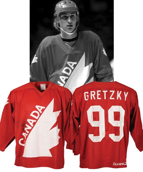 Wayne Gretzkys 1981 Canada Cup Team Canada Game-Worn Jersey from Eagleson Collection with LOA