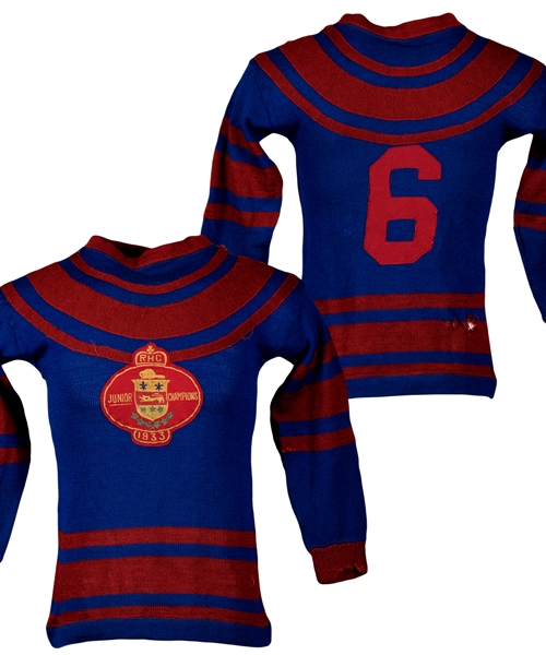 Montreal Junior Royals 1933-34 Game-Worn Wool Jersey with LOA