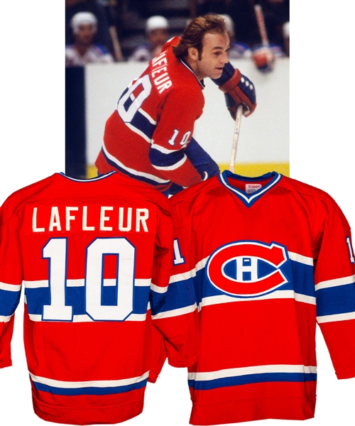 Guy Lafleurs 1977-78 Montreal Canadiens Game-Worn Playoffs Jersey with His Signed LOA - Video-Matched!