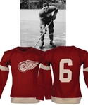 Larry Auries 1930s Detroit Red Wings Game-Worn Wool Jersey with LOA - Originally Obtained from Family